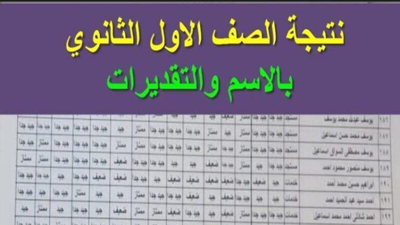 “اعرف نتيجتك”…نتيجة اولي ثانوي 2024 موقع نتيجتك بالاسم وخطوات الاستعلام عنها