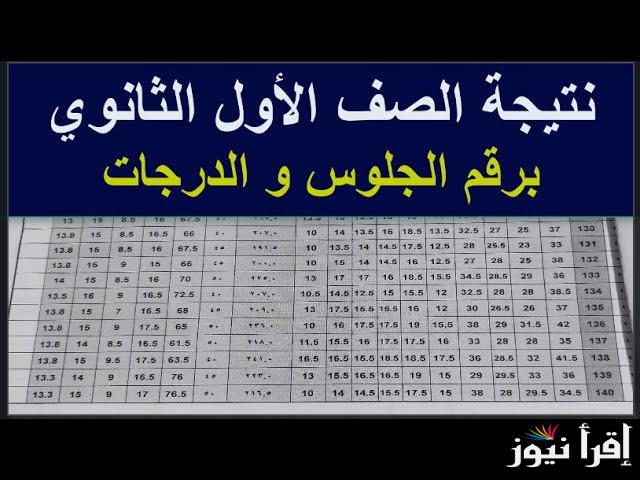 1 ثانوي استلم نتيجتك .. نتيجة الصف الأول الثانوي 2025 الترم الأول بالاسم ورقم الجلوس في جميع المحافظات