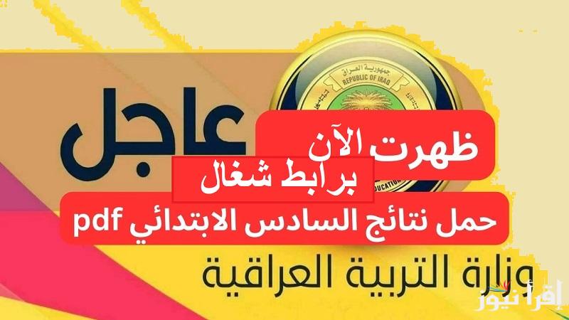 برابط شغال nataegna.net تحميل نتائج السادس الابتدائي التمهيدي الدور الأول 2025 كل المحافظات عبر نتائجنا وزارة التربية العراقية الرسمي
