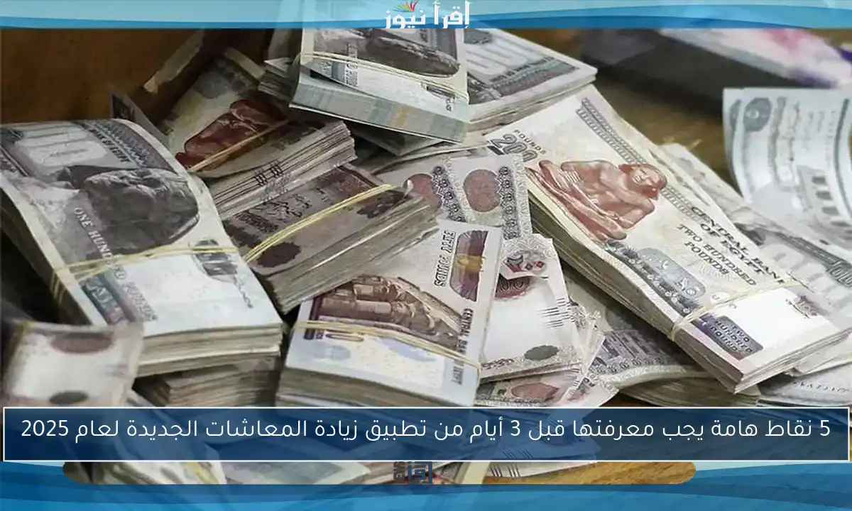 5 نقاط هامة يجب معرفتها قبل 3 أيام من تطبيق زيادة المعاشات الجديدة لعام 2025