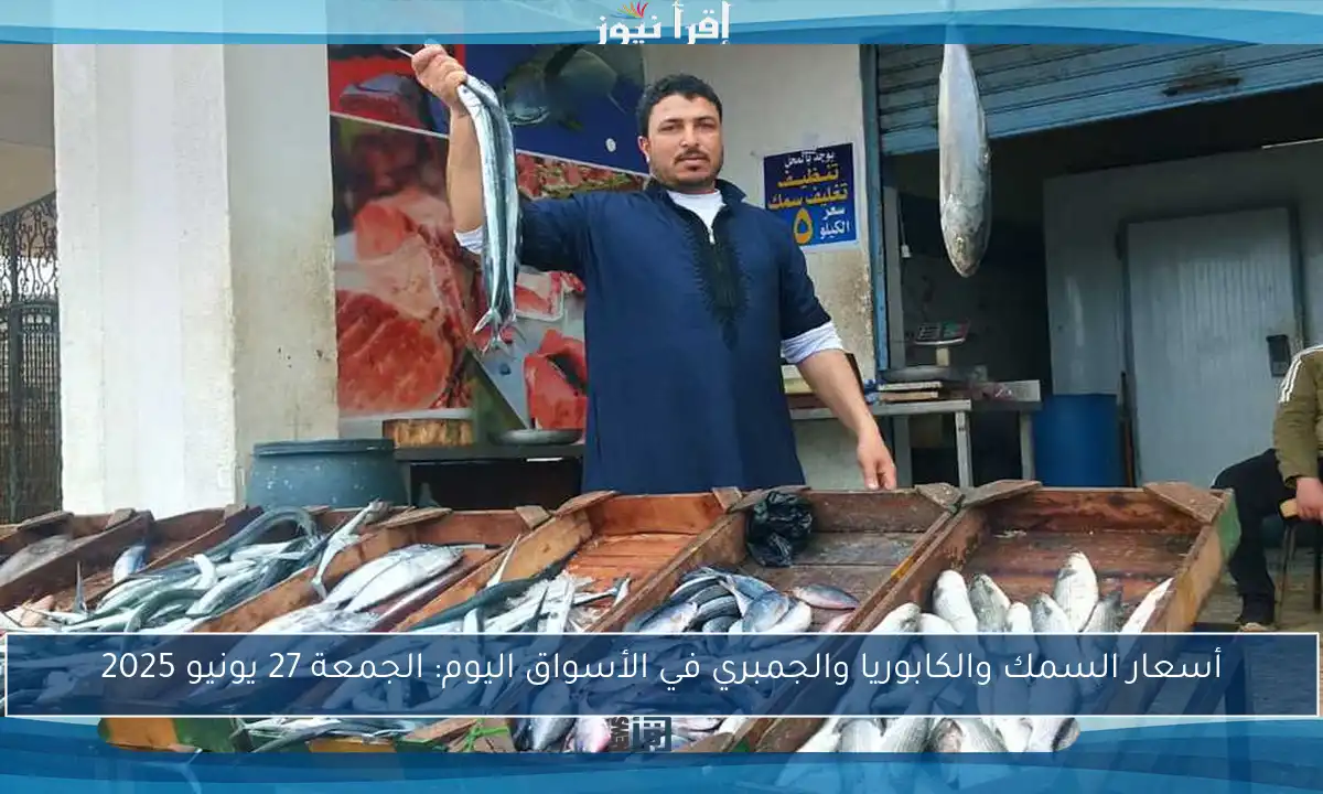 أسعار السمك والكابوريا والجمبري في الأسواق اليوم: الجمعة 27 يونيو 2025