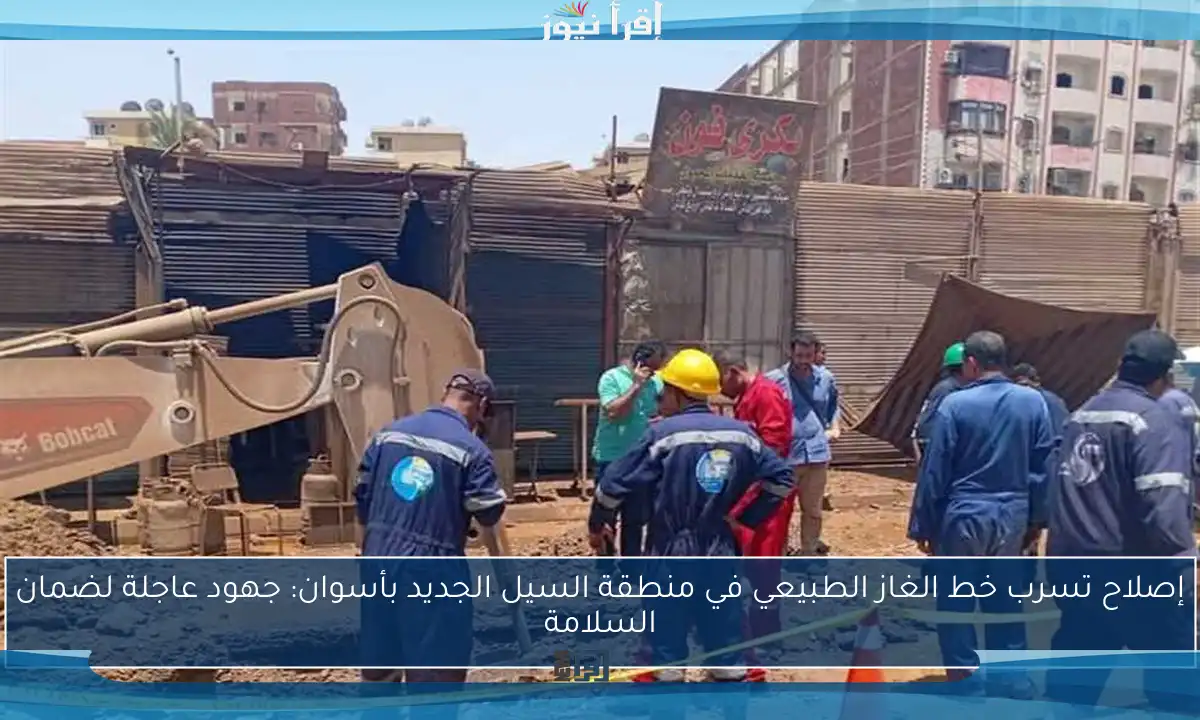 إصلاح تسرب خط الغاز الطبيعي في منطقة السيل الجديد بأسوان: جهود عاجلة لضمان السلامة