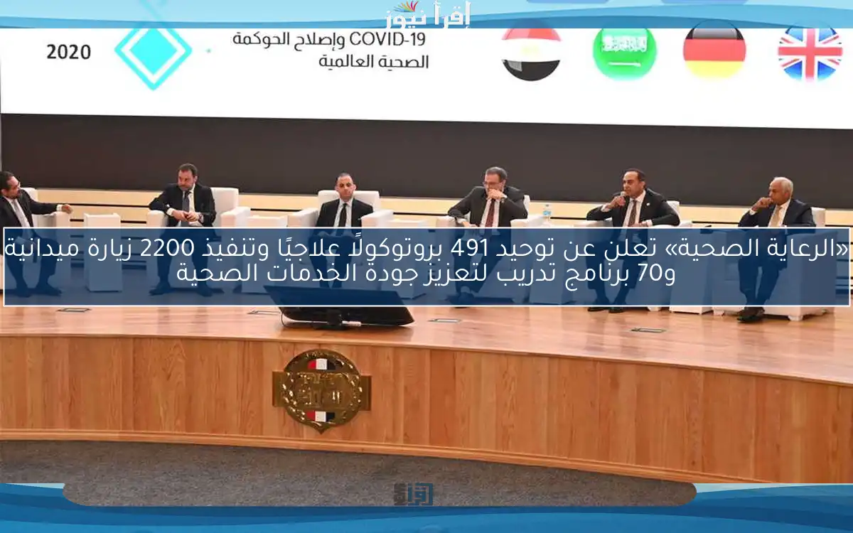 «الرعاية الصحية» تعلن عن توحيد 491 بروتوكولًا علاجيًا وتنفيذ 2200 زيارة ميدانية و70 برنامج تدريب لتعزيز جودة الخدمات الصحية