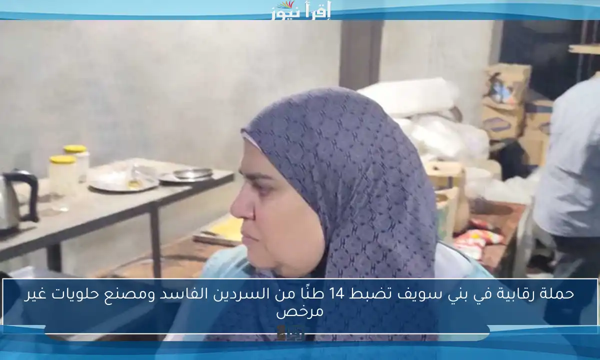 حملة رقابية في بني سويف تضبط 14 طنًا من السردين الفاسد ومصنع حلويات غير مرخص
