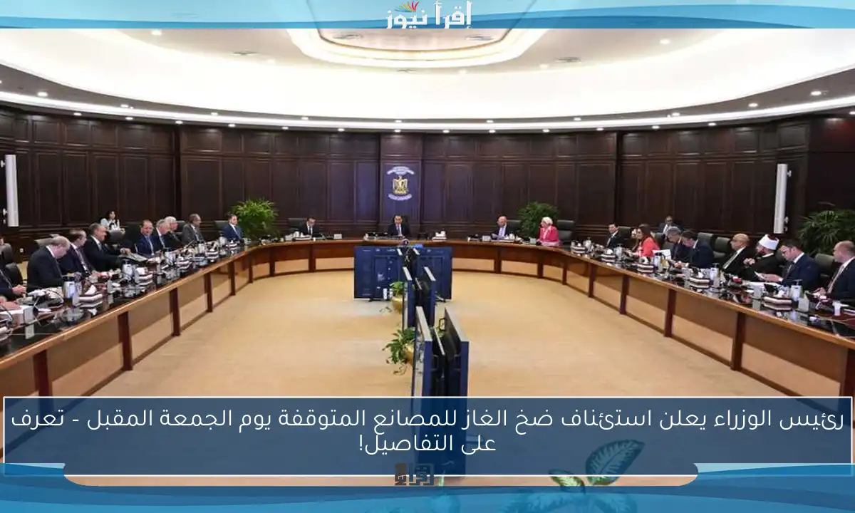 رئيس الوزراء يعلن استئناف ضخ الغاز للمصانع المتوقفة يوم الجمعة المقبل – تعرف على التفاصيل!