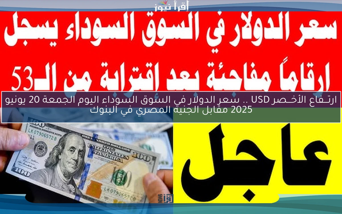 ارتـــفاع الأخـــصر USD .. سعر الدولار في السوق السوداء اليوم الجمعة 20 يونيو 2025 مقابل الجنيه المصري في البنوك