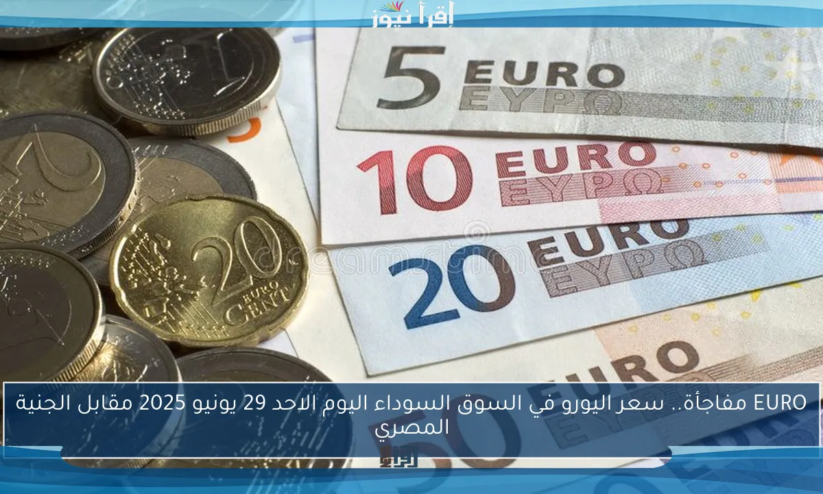 EURO مفاجأة.. سعر اليورو في السوق السوداء اليوم الاحد 29 يونيو 2025 مقابل الجنية المصري