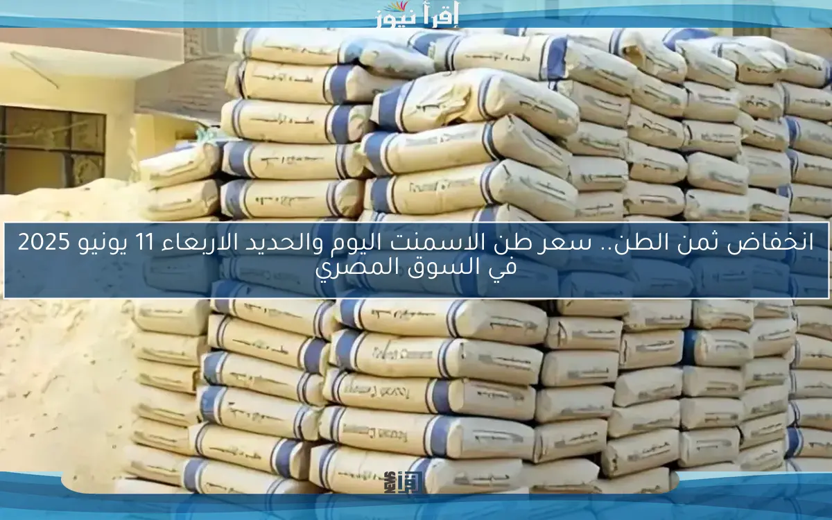 انخفاض ثمن الطن.. سعر طن الاسمنت اليوم والحديد الاربعاء 11 يونيو 2025 في السوق المصري