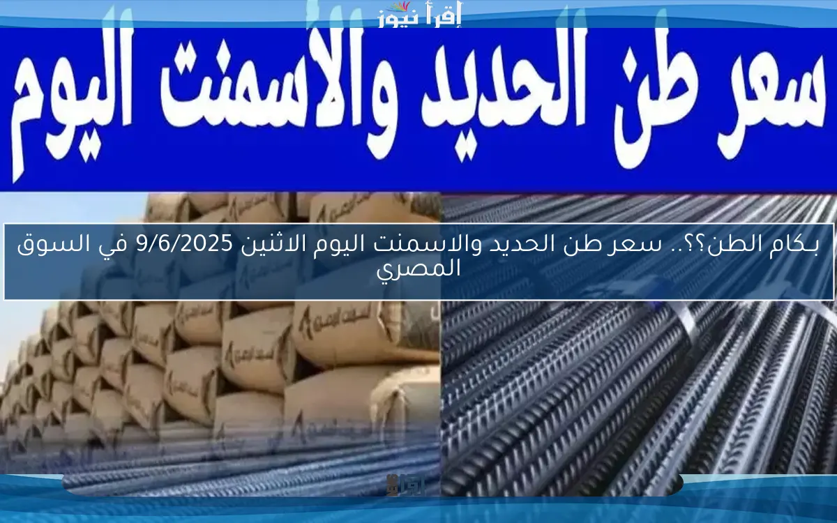 بــكام الطن؟؟.. سعر طن الحديد والاسمنت اليوم الاثنين 9/6/2025 في السوق المصري