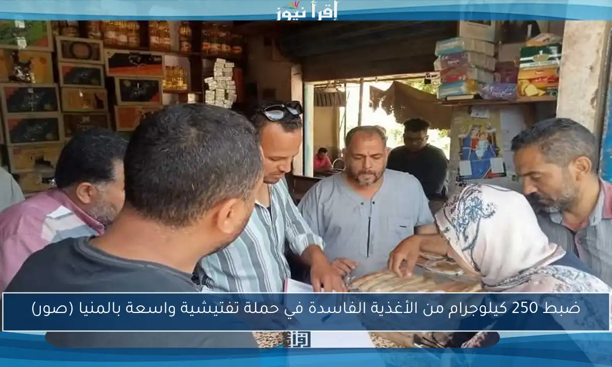 ضبط 250 كيلوجرام من الأغذية الفاسدة في حملة تفتيشية واسعة بالمنيا (صور)