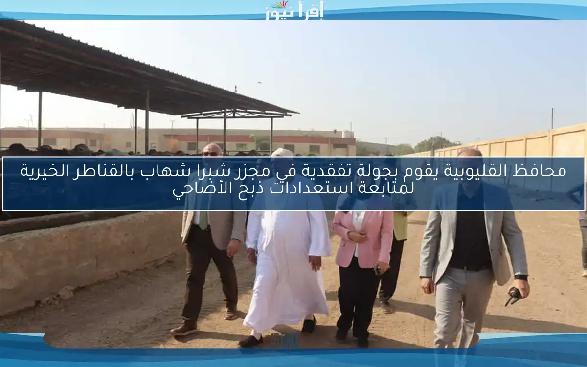 محافظ القليوبية يقوم بجولة تفقدية في مجزر شبرا شهاب بالقناطر الخيرية لمتابعة استعدادات ذبح الأضاحي