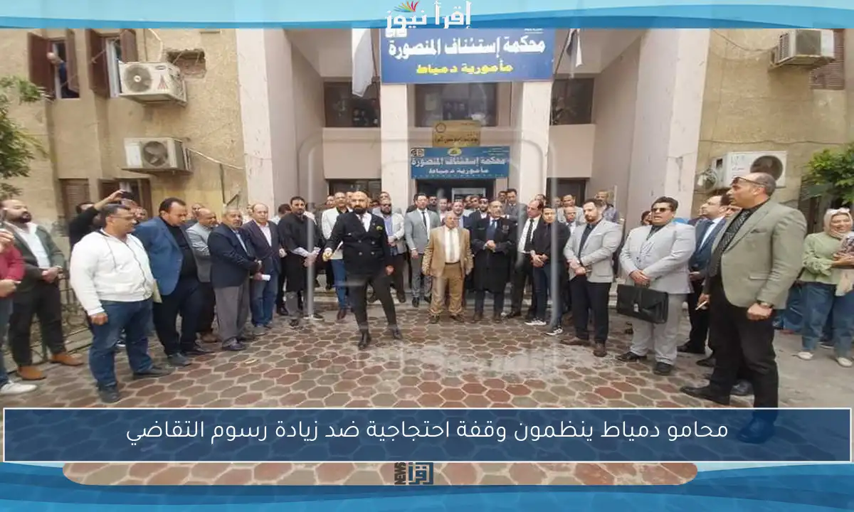 محامو دمياط ينظمون وقفة احتجاجية ضد زيادة رسوم التقاضي