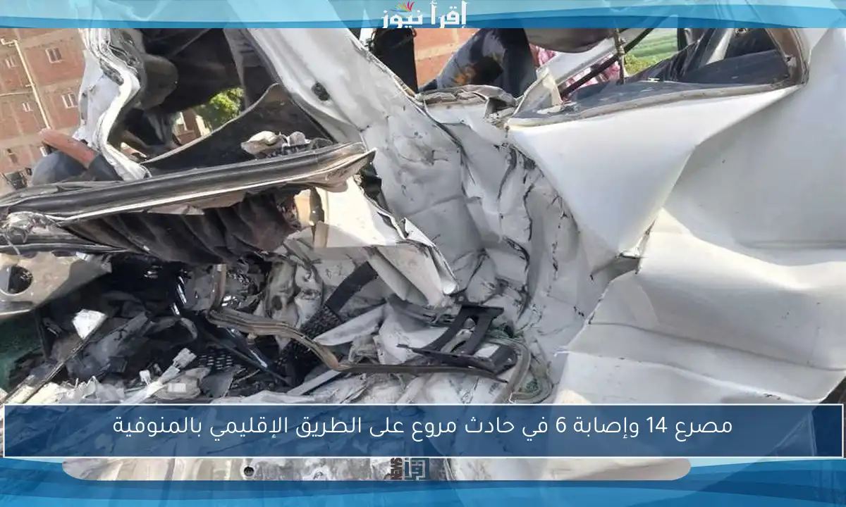 مصرع 14 وإصابة 6 في حادث مروع على الطريق الإقليمي بالمنوفية