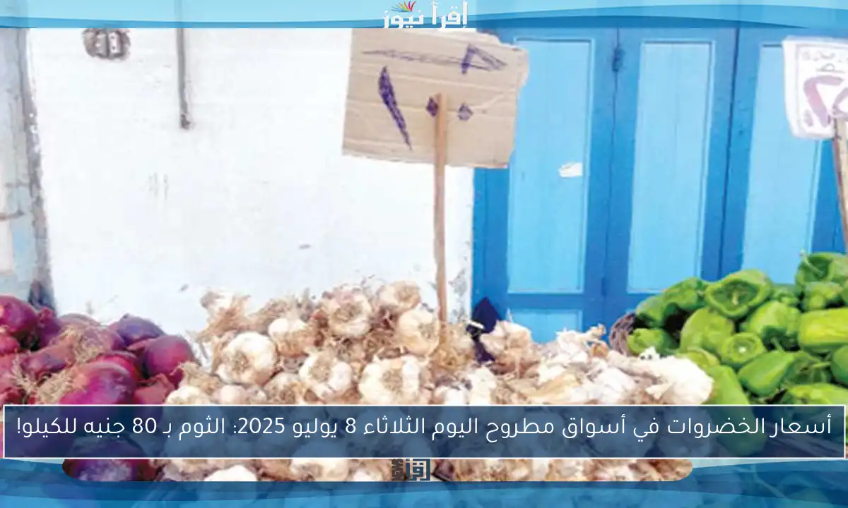 أسعار الخضروات في أسواق مطروح اليوم الثلاثاء 8 يوليو 2025: الثوم بـ 80 جنيه للكيلو!