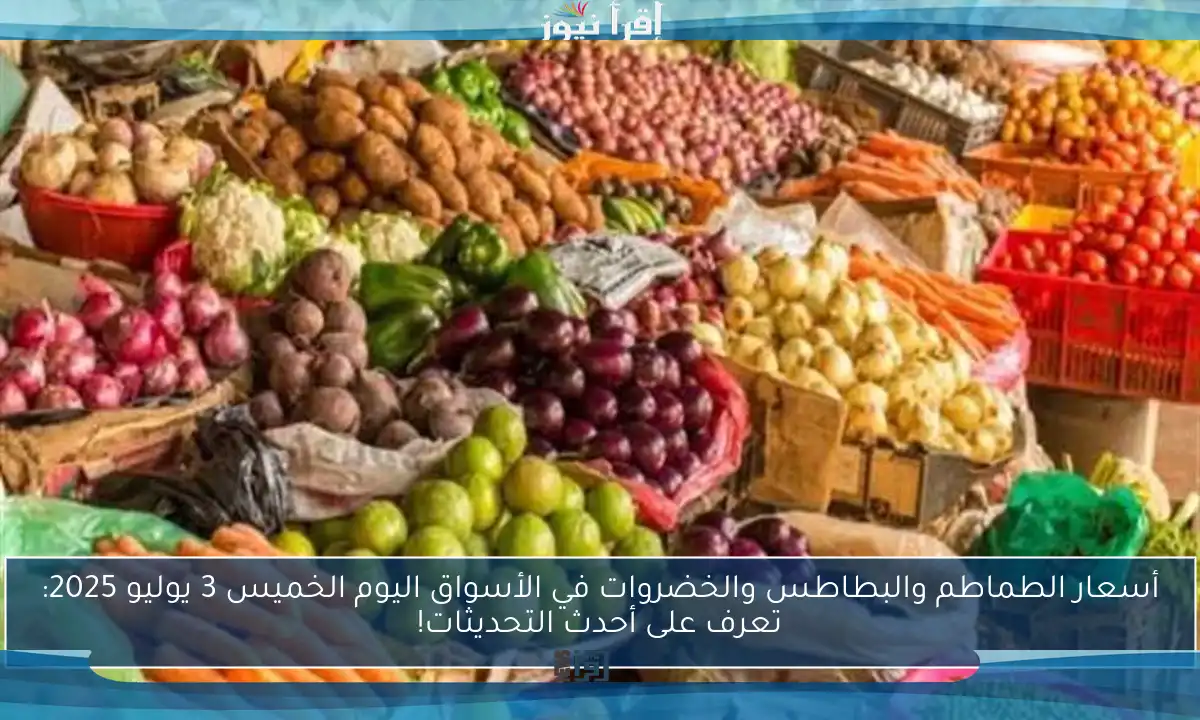 أسعار الطماطم والبطاطس والخضروات في الأسواق اليوم الخميس 3 يوليو 2025: تعرف على أحدث التحديثات!