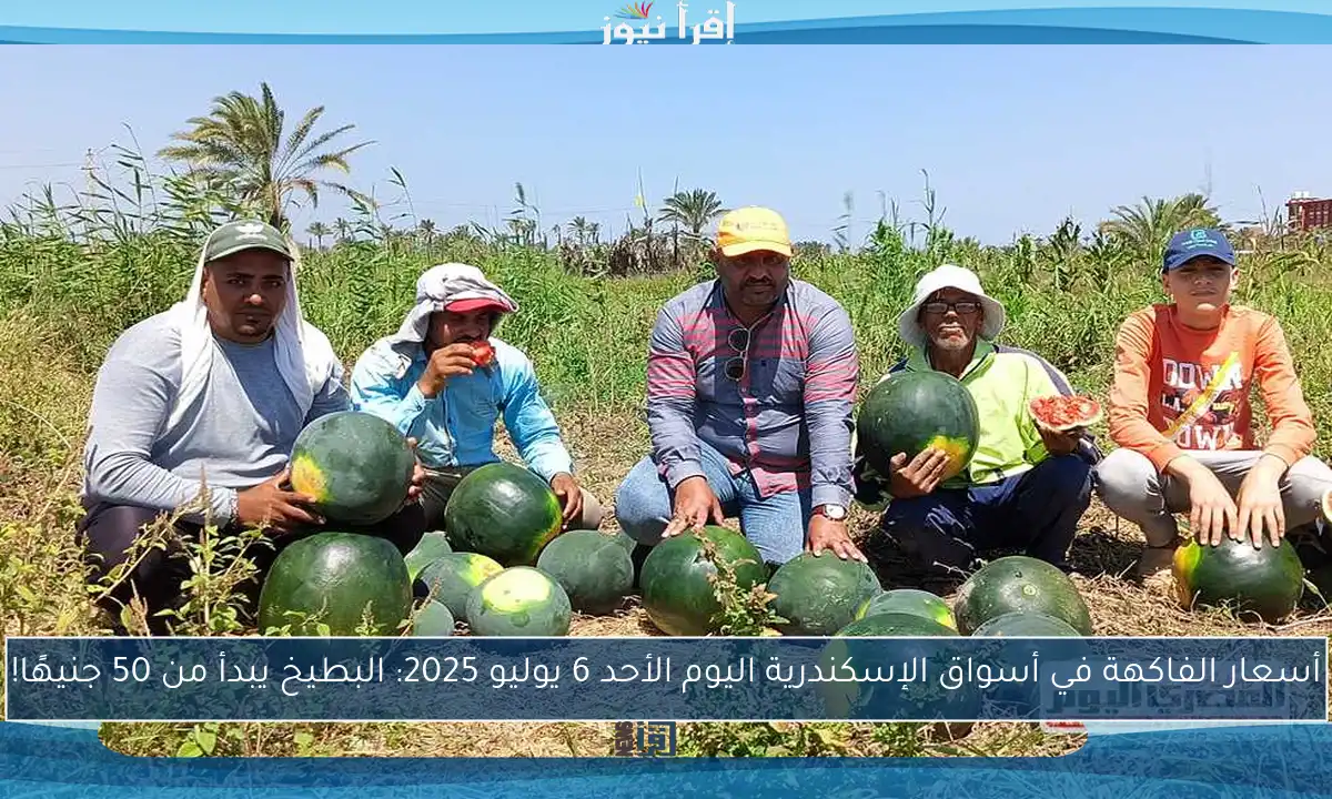 أسعار الفاكهة في أسواق الإسكندرية اليوم الأحد 6 يوليو 2025: البطيخ يبدأ من 50 جنيهًا!