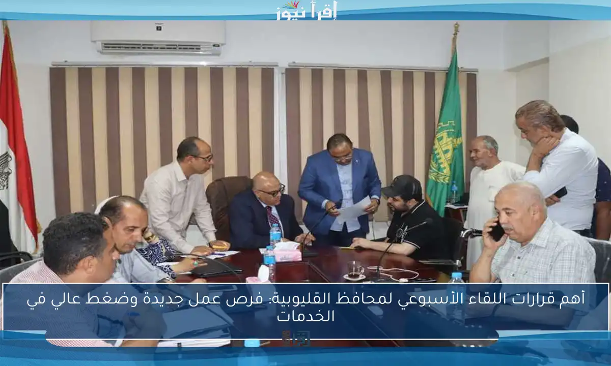 أهم قرارات اللقاء الأسبوعي لمحافظ القليوبية: فرص عمل جديدة وضغط عالي في الخدمات