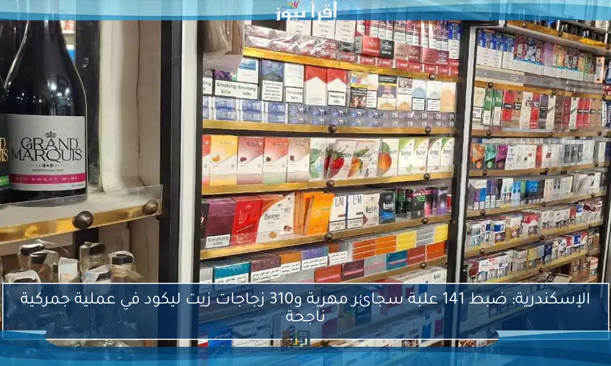 الإسكندرية: ضبط 141 علبة سجائر مهربة و310 زجاجات زيت ليكود في عملية جمركية ناجحة