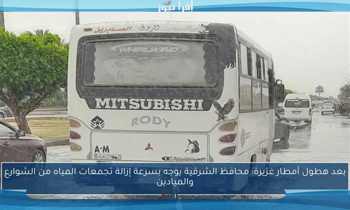 بعد هطول أمطار غزيرة: محافظ الشرقية يوجه بسرعة إزالة تجمعات المياه من الشوارع والميادين