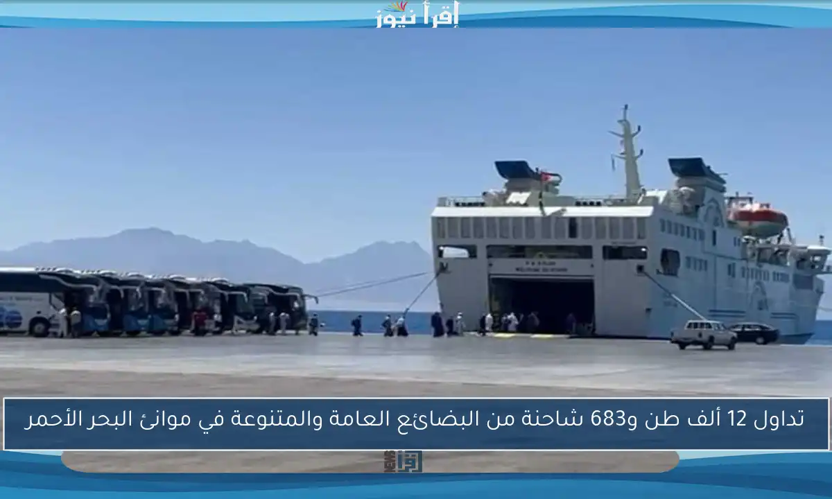 تداول 12 ألف طن و683 شاحنة من البضائع العامة والمتنوعة في موانئ البحر الأحمر