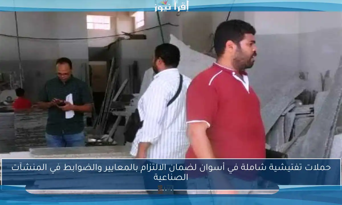 حملات تفتيشية شاملة في أسوان لضمان الالتزام بالمعايير والضوابط في المنشآت الصناعية