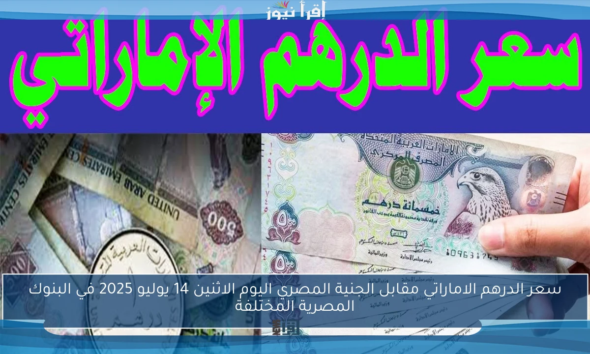 سعر الدرهم الاماراتي مقابل الجنية المصري اليوم الاثنين 14 يوليو 2025 في البنوك المصرية المختلفة