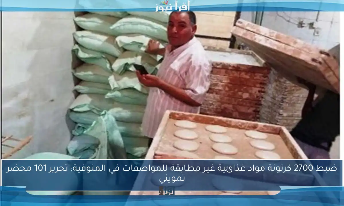 ضبط 2700 كرتونة مواد غذائية غير مطابقة للمواصفات في المنوفية: تحرير 101 محضر تمويني