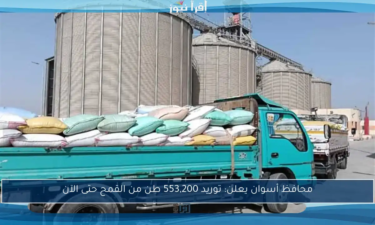 محافظ أسوان يعلن: توريد 553,200 طن من القمح حتى الآن